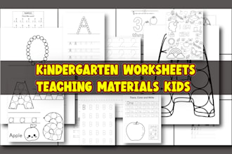 create kindergarten worksheets and teaching materials kids