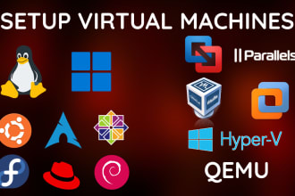 setup virtual machines in vmware qemu virtualbox or hyperv