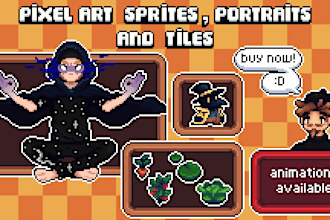 make pixel art characters, sprites, portraits and tilesets