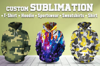 design sublimation custom hoodie, tshirt, and jersey within 12 hours