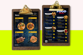 design digital menu board, flyer for your cafe, restaurant, bar