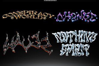 create typography with chrome effect for your logo design
