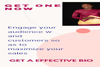 write a perfect bio for business on any social media  platforms