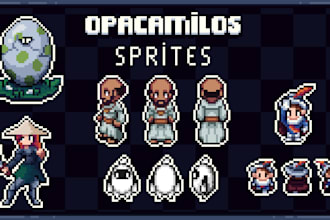 make pixel art characters, portraits and tilesets for games
