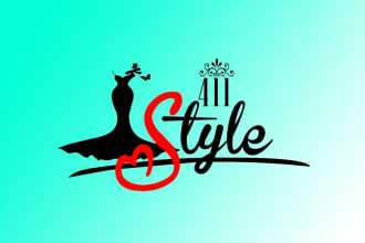 create drawing fashion styie logo with text with any file
