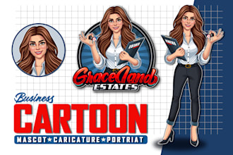 create exclusive business mascot and cartoon logo design