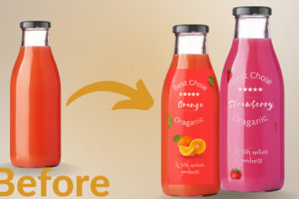 do product label designing and bottle label packaging