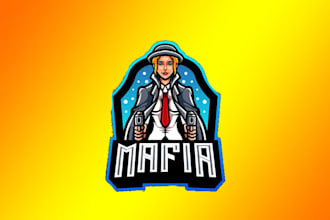 make mafia mascot logo design without any copyright concept