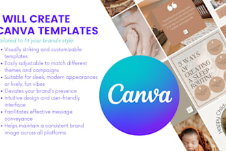 create any canva design, editable and customizable