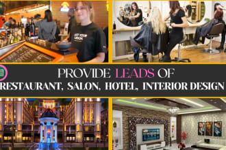 do lead of hotels, restaurants, interior design and business data of any country