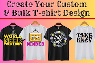 design bulk t shirt for merch, teespring and printfull