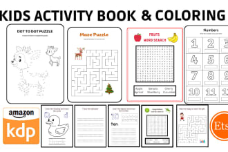 do kids activity book, KDP coloring book and kids activities