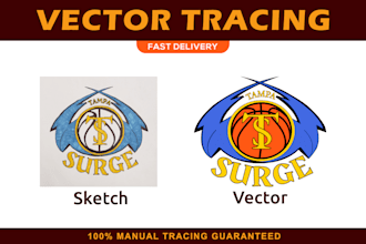 do vector tracing, redraw logo, sketch or image to vector
