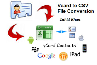 convert your iphone vcard file to CSV, excel