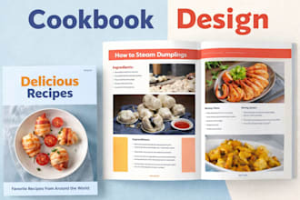 write and design recipes for a cookbook, recipe book, and ebook