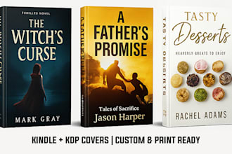 do professional fantasy kindle an ebook cover design KDP and print ready