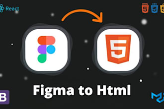 convert figma to html, reactjs, psd to html, custom website
