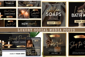 design  luxury facebook covers and social media posts in 3h