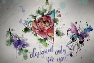 create a custom watercolour tattoo desidn for you, turn your idea into tattoo