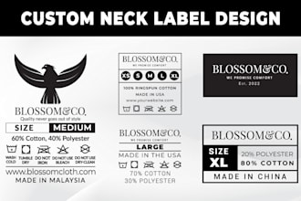 design custom neck label, wash care labels for your t shirts