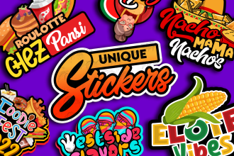 make unique premium sticker design for label decals and cards