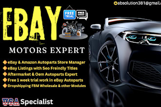 do ebay motors or amazon autoparts product listings dropshipping