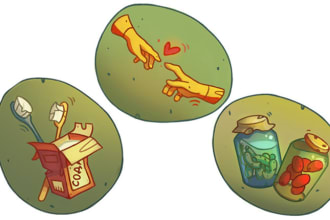 draw small simple icons, prop, props design