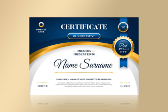 create certificate of award, duplicate or edit certificat