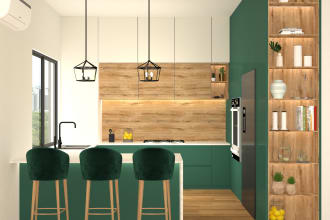 design your kitchen bathroom living interior render in vray