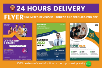 design a quality flyer food flyer church flyer or leaflet for your business