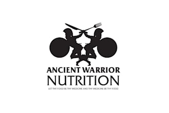 design powerful strong ancient warrior nutrition logo