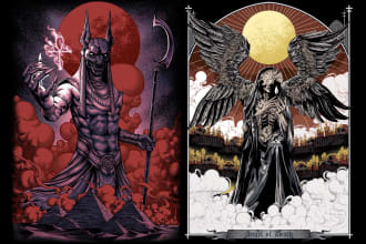 draw dark art illustration for your brand, band, poster etc