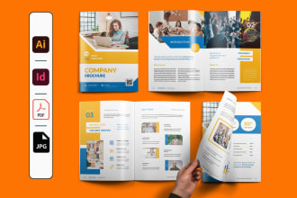 do company profile, brochure, annual report, catalog or booklet design indesign