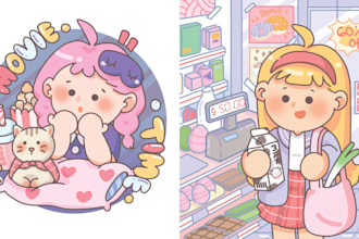 draw cute cartoon character