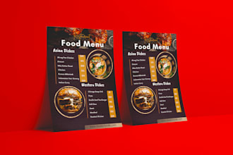 create beautiful food menus and restaurant flyers