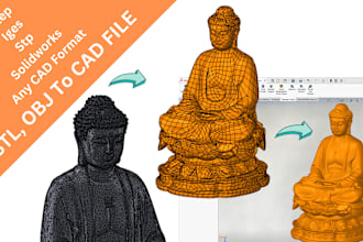 convert stl obj mesh model to solid 3d cad model