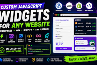 create an embeddable javascript widget for wordpress, wix, or shopify