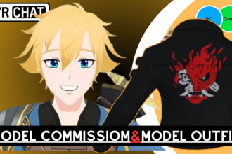 do vrchat, paraspace avatar from scratch or edit, 3d model outfit for vr chat