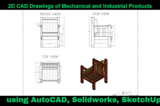 create 2d cad drawings of mechanical and industrial product