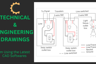 create 2d cad drawings of mechanical and industrial product