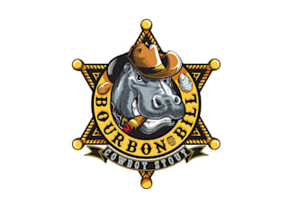 design modern unique bourbon bill logo