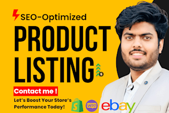 do SEO optimizated product listing for shopify, woocommerce and ebay