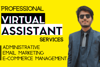 be personal virtual assistant of business, data entry web research, shopify VA