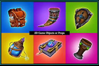 draw delightful 2d game icons props assets and objects