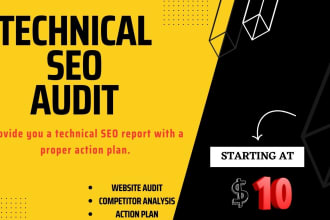 provide technical SEO audit report with a proper action plan