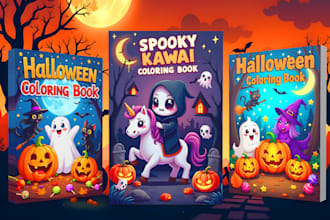 create kids coloring book cover and kids interior design for kdp
