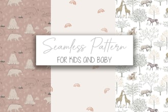seamless pattern designs babies and kids