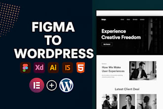 convert sketch, PSD, xd, figma to wordpress using elementor or elementor pro