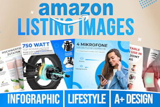 design amazon listing images, infographic and amazon a plus design