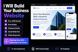 build a custom business website with free domain and hosting